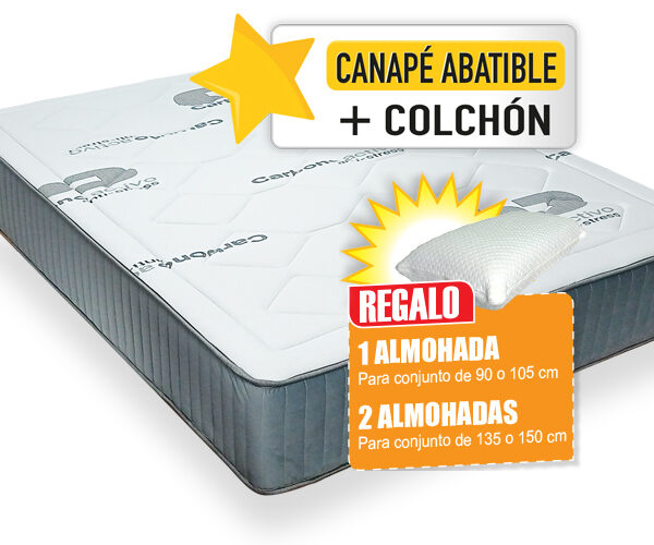 Conjunto OFERTA - Colchón Carbón Activo + Canapé + Almohada