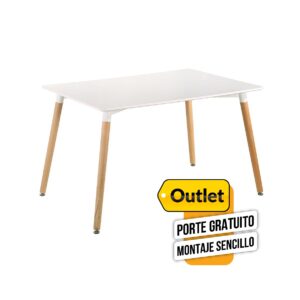 Mesa Tower Blanca 120x80 cm.