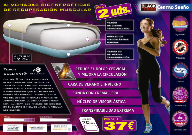 Almohadas Bioenergéticas 2x1 Viscoelástica - Imagen 6